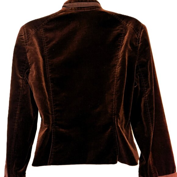 Theory Cropped Burgundy Velvet jacket Sz S - Picture 6 of 10